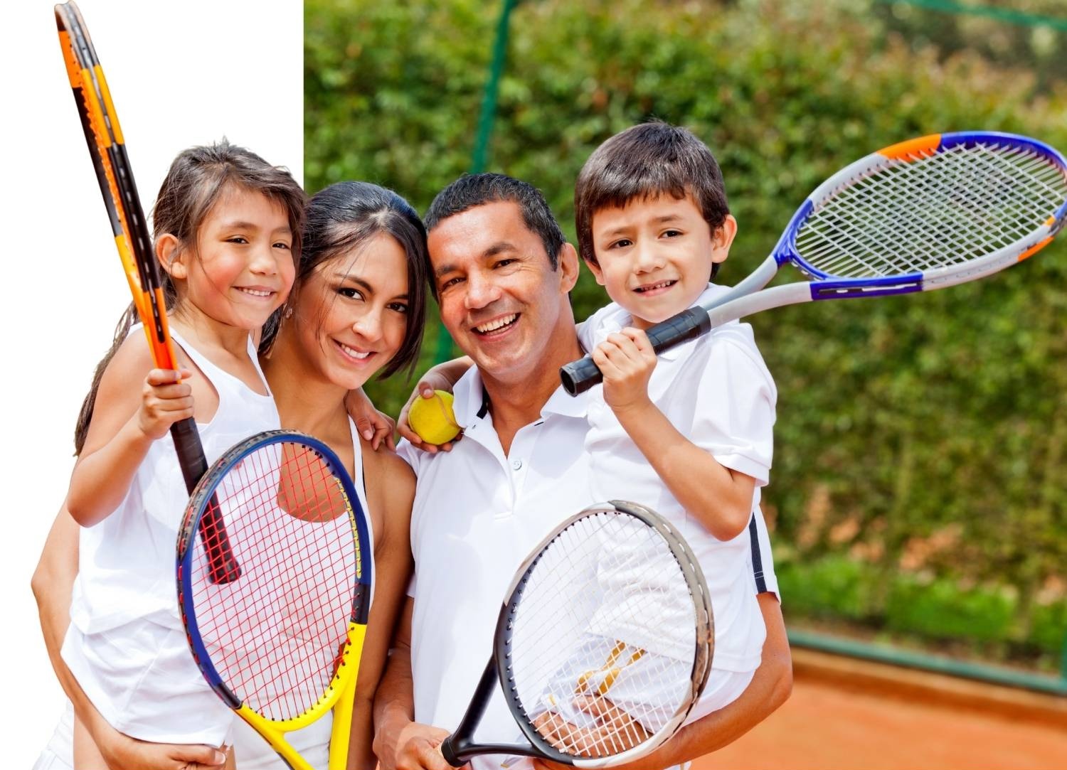 Friends enjoying a game of tennis on an outdoor court
